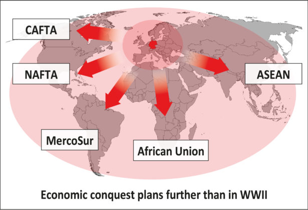 Germany’s World Conquest Plans_Weltkarte CAFTA-NAFTA-MS etc